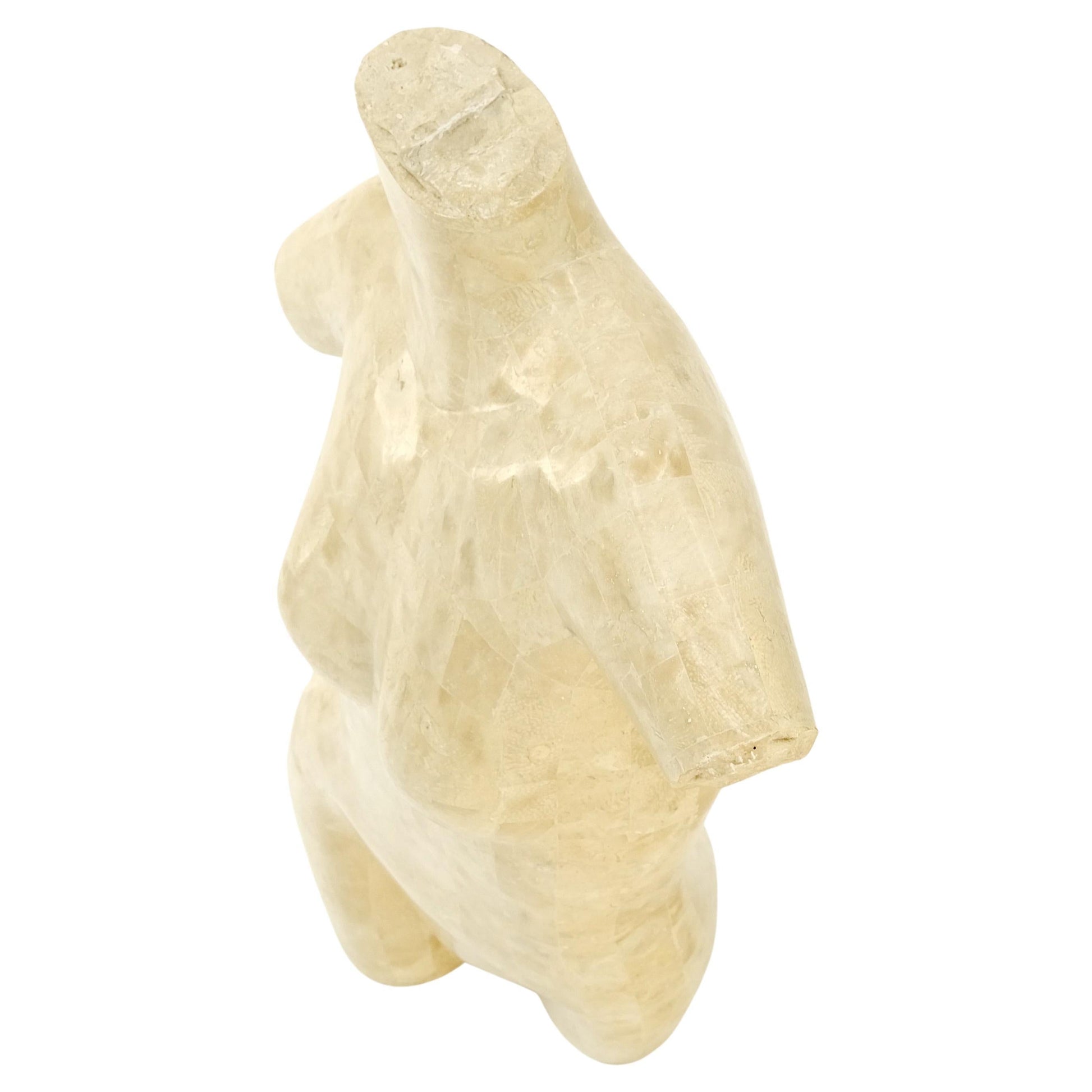 EstablishedLines Tessellated Stone Marble Travertine Sculpture of Nude Female Torso Mint!