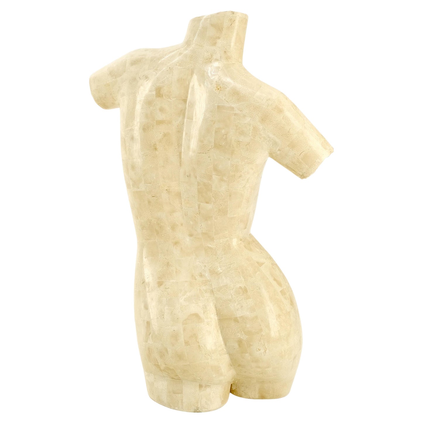 EstablishedLines Tessellated Stone Marble Travertine Sculpture of Nude Female Torso Mint!