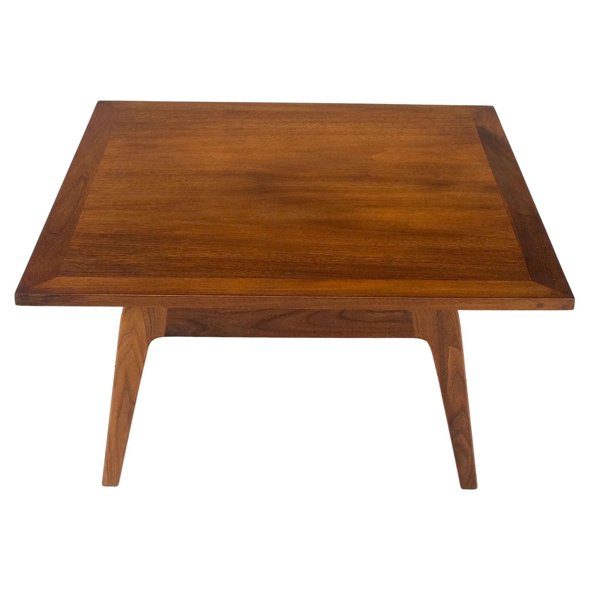 EstablishedLines Square Walnut Mid Century Modern "Floating" Top Coffee Center Table Risom Style