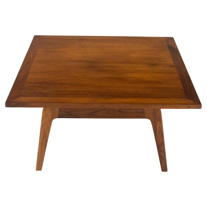 EstablishedLines Square Walnut Mid Century Modern "Floating" Top Coffee Center Table Risom Style