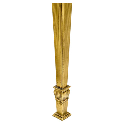 EstablishedLines Square Solid Brass or Bronze Base Travertine Top Side End Occasional Table MINT!