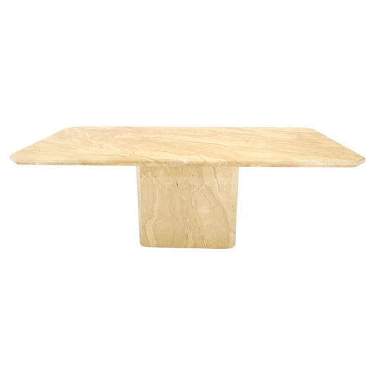 Travertine Single Pedestal Base Mid-Century Modern Dining Conference Table MINT!