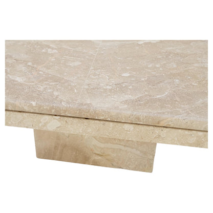 Large 40" Square Single Pedestal Cut Corners Italian Mid Century Coffee Table