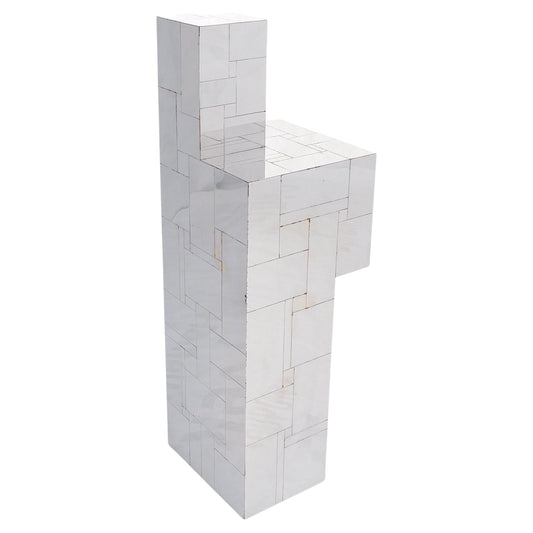 EstablishedLines Signed Paul Evans City Scape Polished Chrome Double Pedestal Mid Century Modern