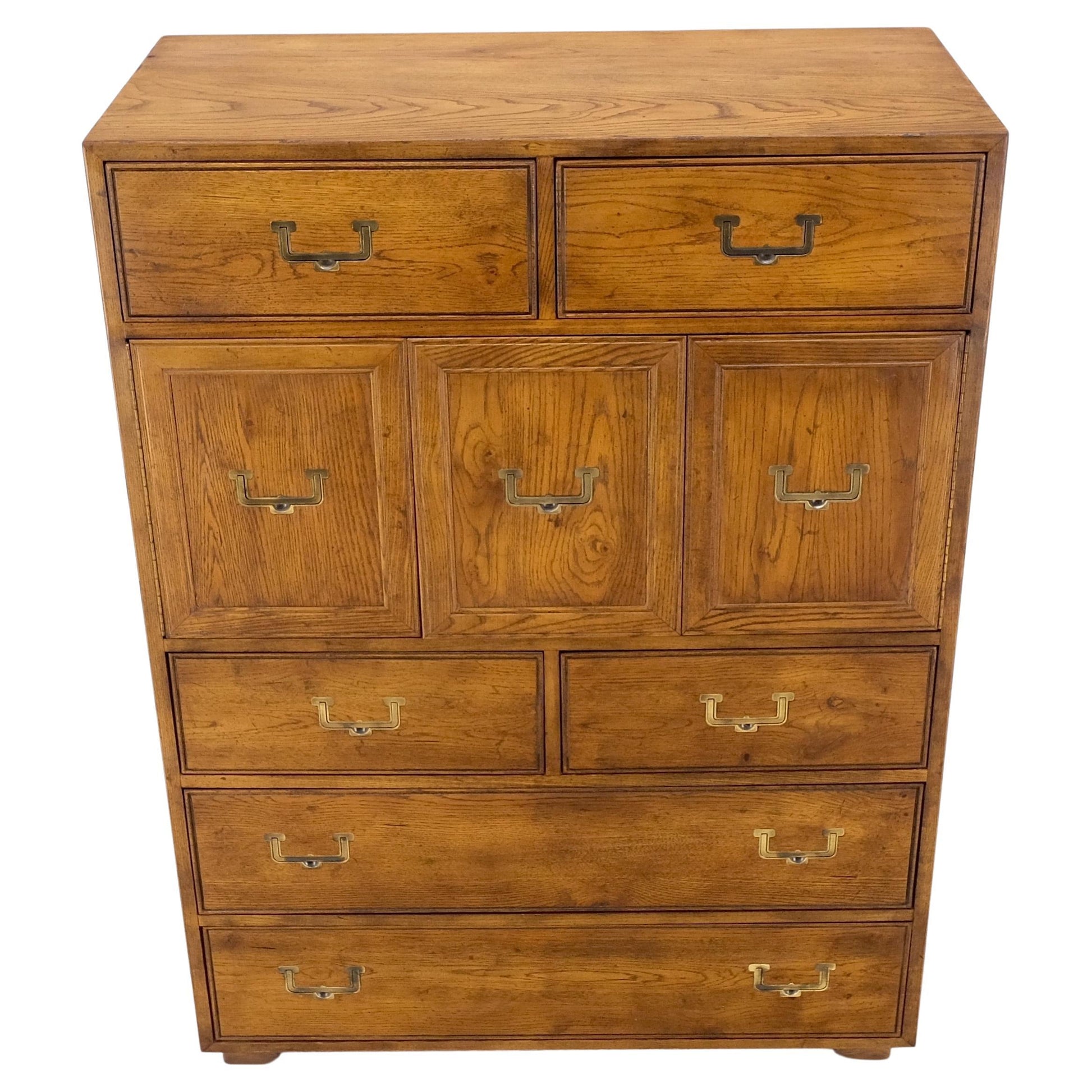 EstablishedLines: Henredon Mid-Century Modern Campaign Style Highboy Dresser Chest Double Door EstablishedLines: Henredon Mid-Century Modern Campaign Style Highboy Dresser Chest Double Door