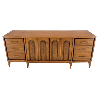 American Walnut Mid-Century Modern Double Doors 9 Drawers Dresser Credenza MINT!