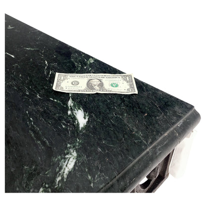 EstablishedLines Large Heavy Wall Wrought Iron Base Marble Top Console Hall Entry Table MINT!