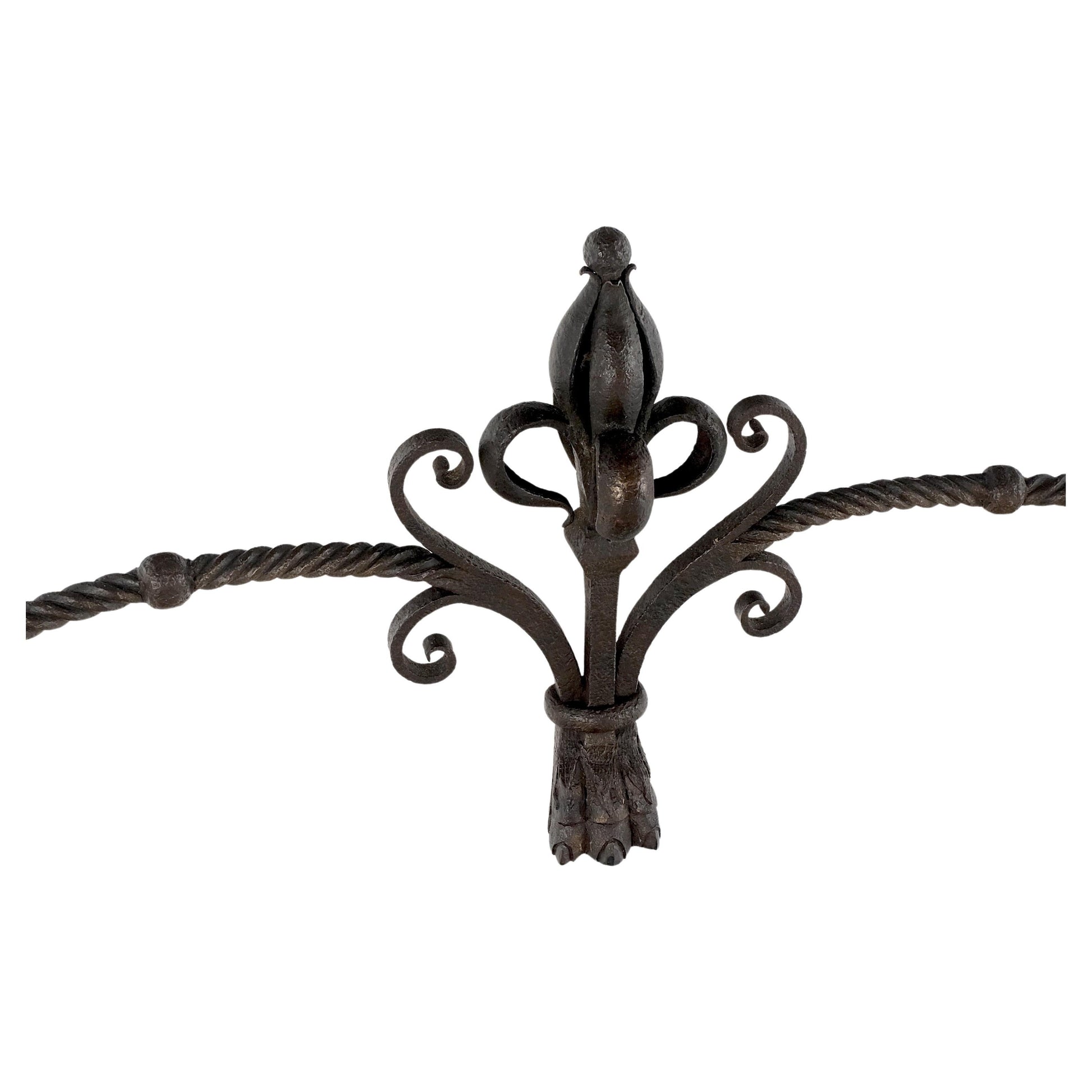 EstablishedLines Large Heavy Wall Wrought Iron Base Marble Top Console Hall Entry Table MINT!