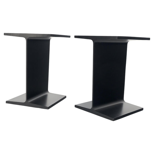 EstablishedLines Pair Ward Bennet Black Enamel i Beam End Side Occasional Tables Stands Mint