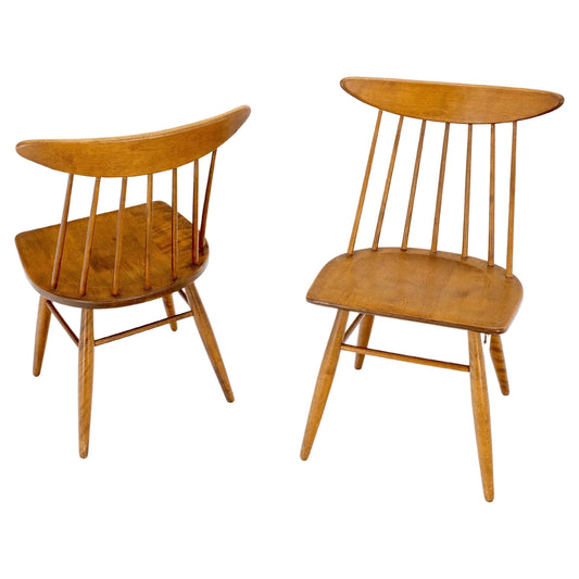 EstablishedLines Pair of Mid-Century Modern Solid Maple Conant Ball Russel Right Sid Chairs Mint!
