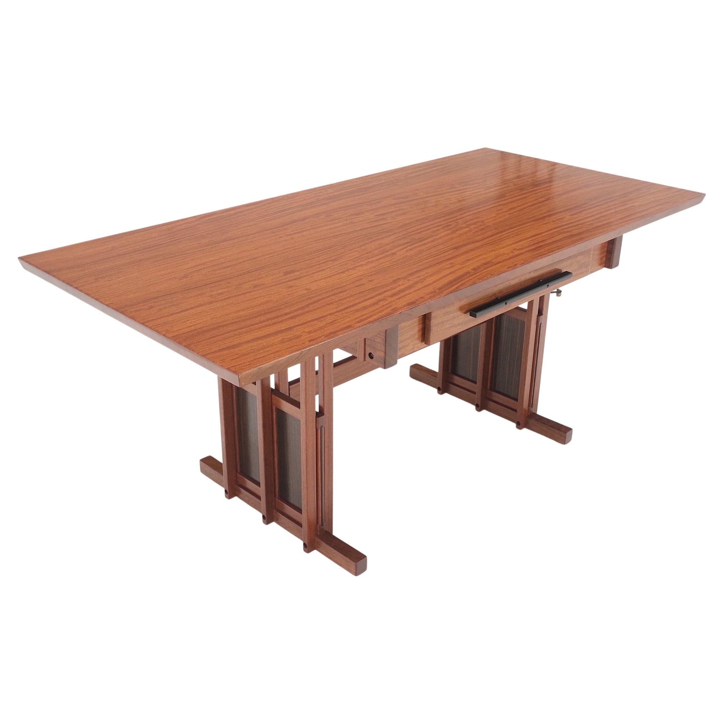 EstablishedLines All Solid Teak Top and Base Architectural Studio Made Partners Desk Mint!