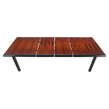 EstablishedLines Rosewood Top Black Lacquer Base Massive Cylinder Shape Legs Dining Table MINT!