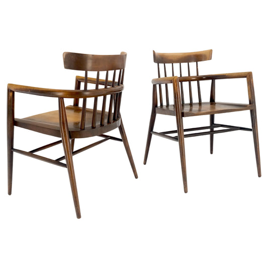 EstablishedLines Pair of Paul McCobb Solid Birch Round Back Barrel Shape Arm Chairs