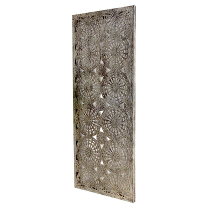 EstablishedLines Geometrical Patterns Silver Gilt Sheet Metal Wall Hanging Sculpture Screen MINT