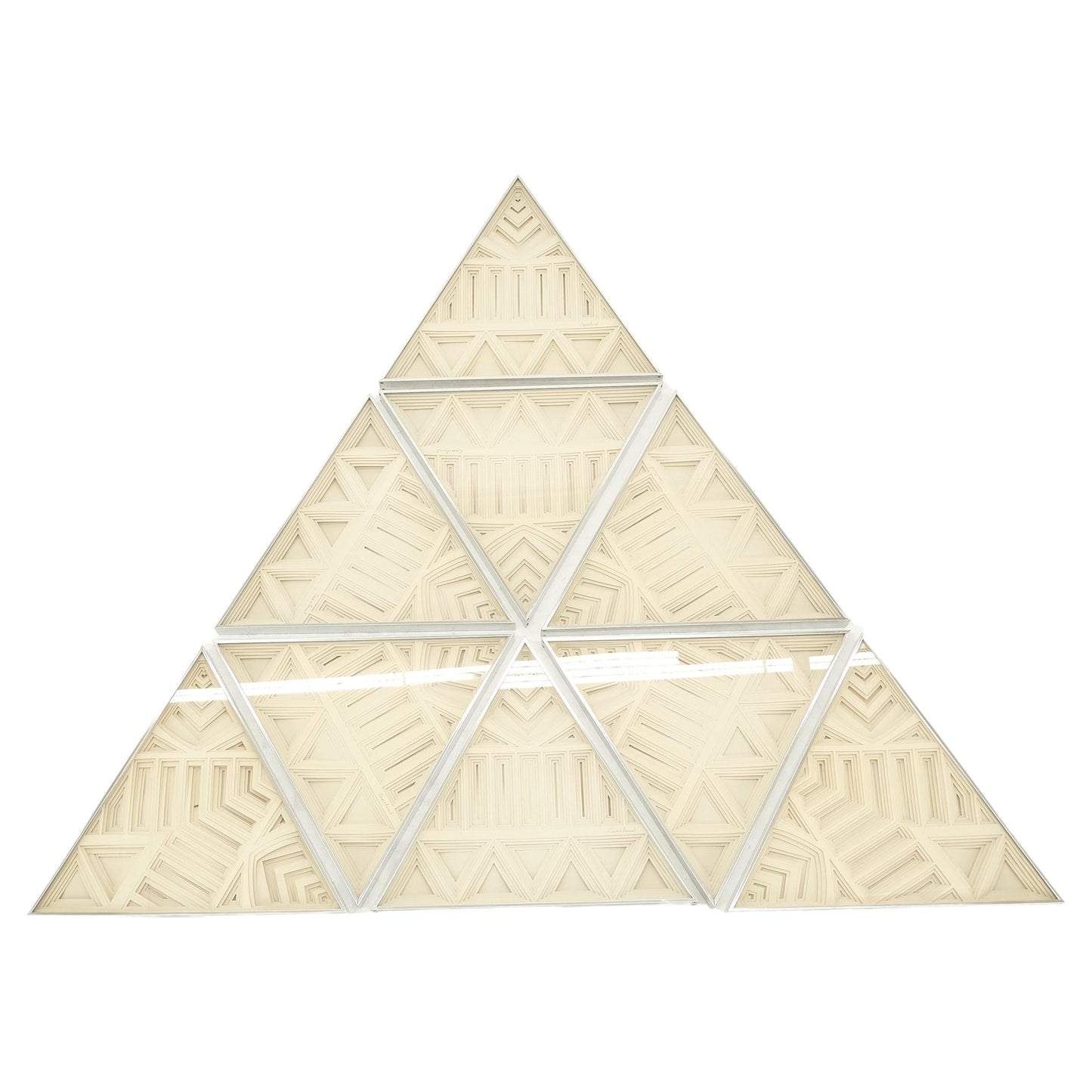 EstablishedLines Mid Century Modern Greg Copeland 3D Paper Cutout Wall Art Sculpture Aluminum
