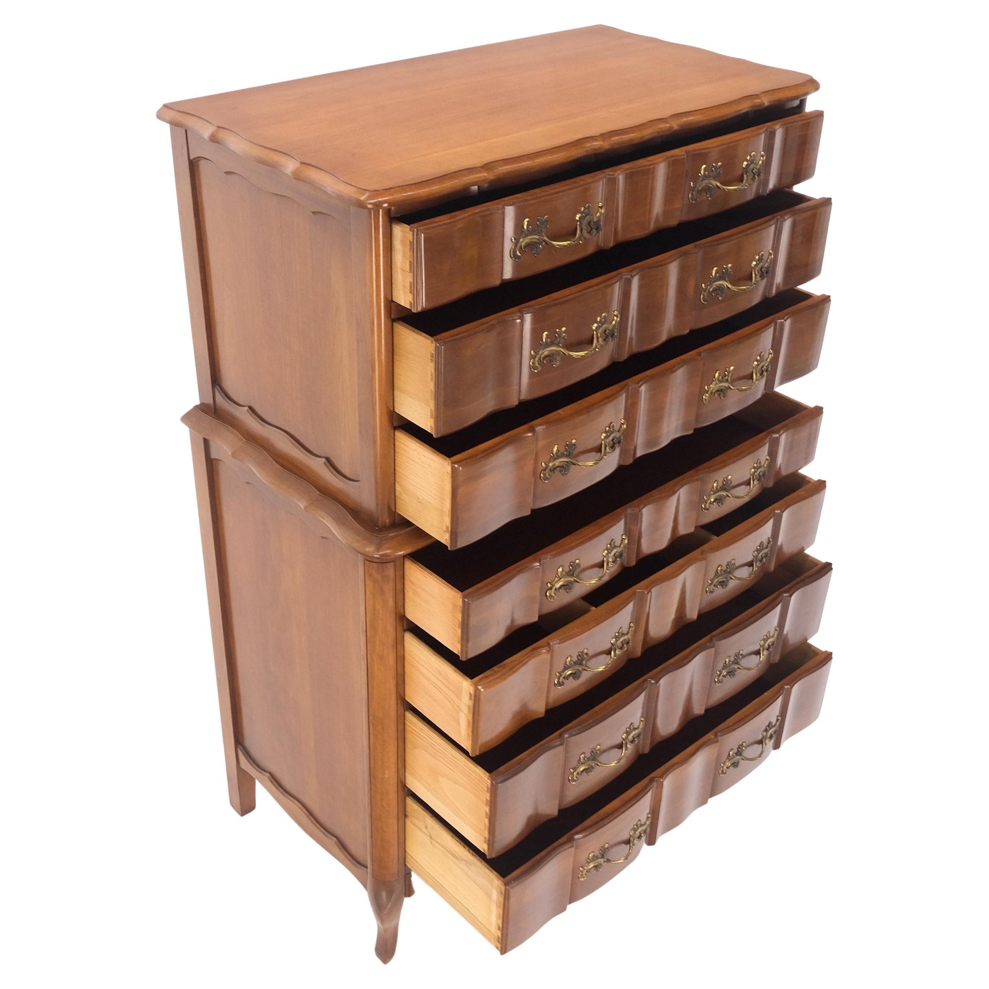EstablishedLines Solid Cherry Country French Brass Pulls 7 Drawers High Chest Dresser MINT!
