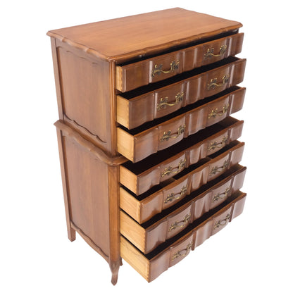 EstablishedLines Solid Cherry Country French Brass Pulls 7 Drawers High Chest Dresser MINT!