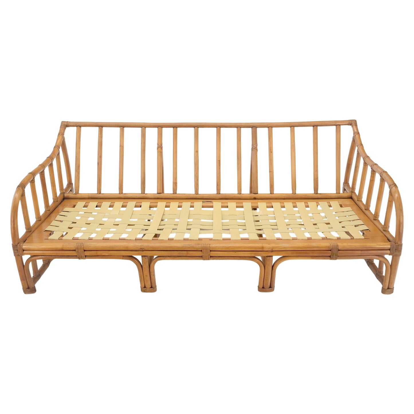 EstablishedLines Ficks Reed Rattan Bamboo Mid Century Modern Sofa Frame MINT!