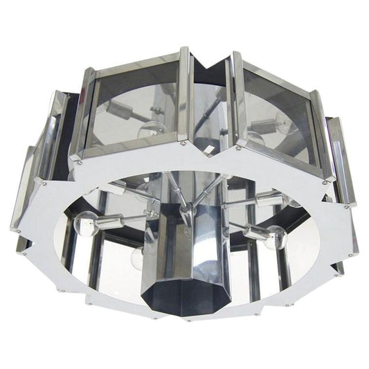 EstablishedLines Sonneman Midcentury Chrome Glass Light Fixture