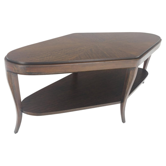 EstablishedLines Diamond Shape Dark Mahogany Two Tier Mid Century Modern Coffee Table MINT!