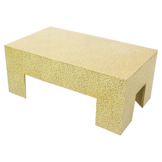 EstablishedLines Heavy Large Legs Cube Like Geometric Coffee Table Dotted Pattern Finish MINT!