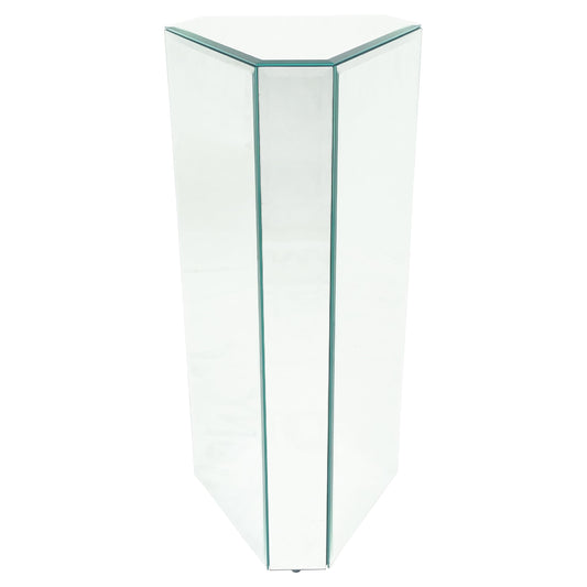 EstablishedLines Mid Century Modern Triangle Cut Corners Glass Beveled Mirror Pedestal Stand MINT
