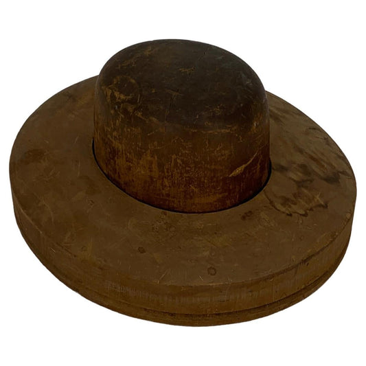 Antique Solid Wood 2 Parts Hat From