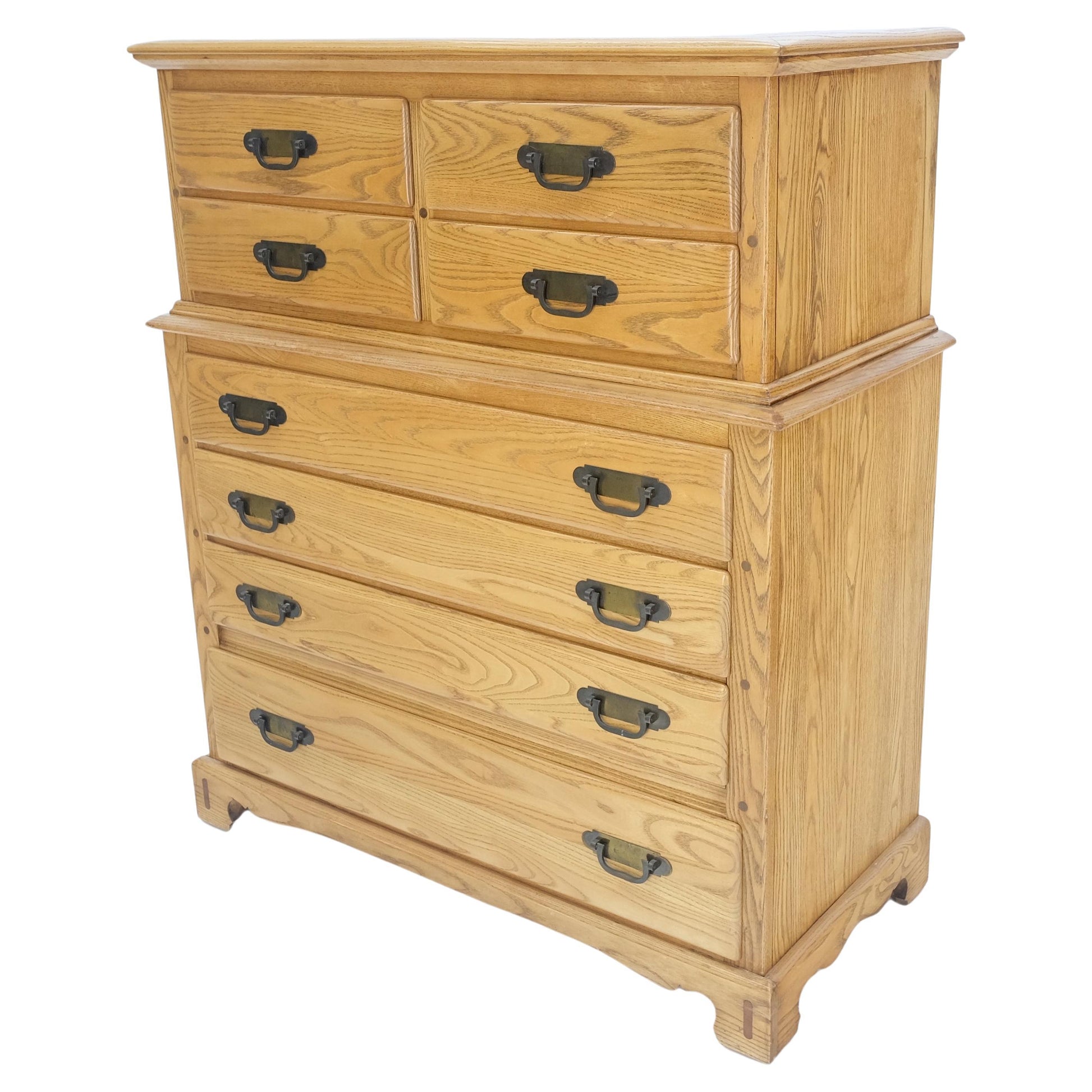 Solid Chestnut 8 Drawers High Chest Dresser Phenomenal Craftsmanship MINT!