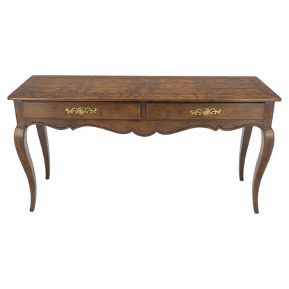 EstablishedLines Henredon Country French Solid Oak 2 Drawer Cabriole Legs Console Sofa Table