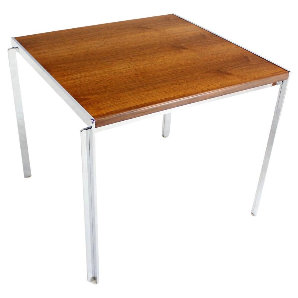 EstablishedLines Mid-Century Modern Stow Davis Walnut and Chrome 24"H Side Coffee End Table MINT!