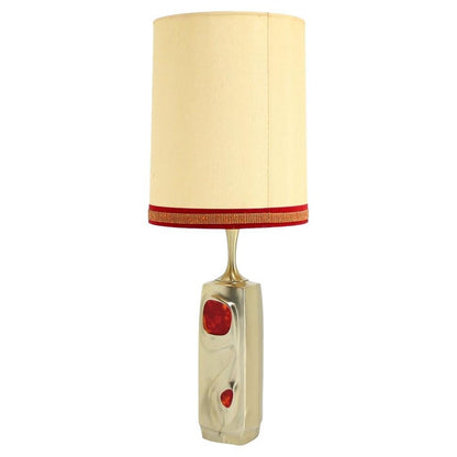 EstablishedLines Mid-Century Modern Art Nouveau Revival Style Cast Metal Base Table Lamp MINT!
