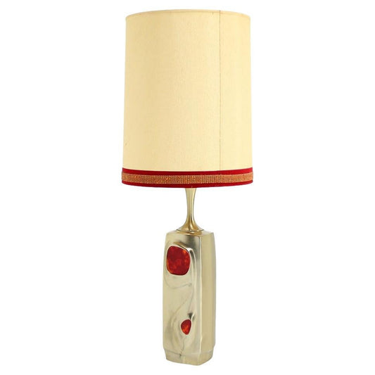 EstablishedLines Mid-Century Modern Art Nouveau Revival Style Cast Metal Base Table Lamp MINT!