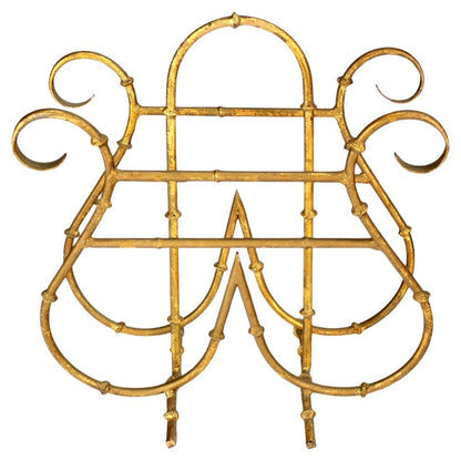 EstablishedLines Faux Bamboo Metal Magazine Rack, Hollywood Regency Style