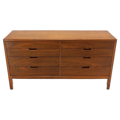 Mid Century Modern John Stuart Book Matched Walnut 8 Drawer Double Dresser MINT!