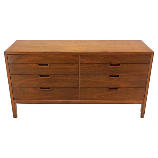 Mid Century Modern John Stuart Book Matched Walnut 8 Drawer Double Dresser MINT!
