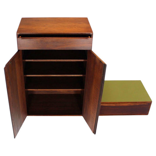 EstablishedLines Danish Mid Century Modern HANGING Walnut Side-by-Side Storage Cabinet and Vanity