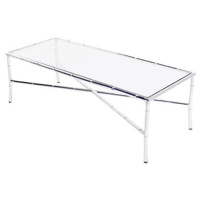 EstablishedLines Mid Century Italian Modern Faux Bamboo X-Base Long Rectangle Coffee Table MINT!