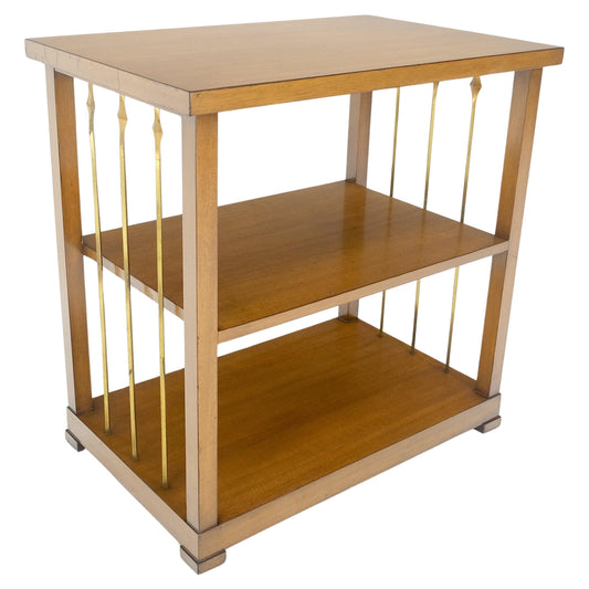 EstablishedLines Charak Mid Century Modern Mahogany & Brass Night stands End Side Table Parzinger