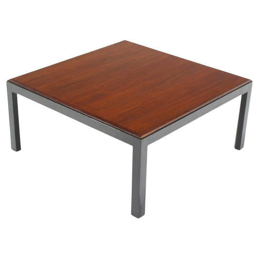 EstablishedLines Mid Century Modern Ebonised Frame Walnut Top Square Coffee Occasional Table MINT