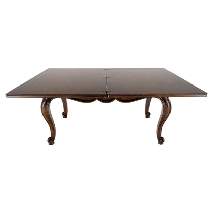 EstablishedLines Flip Top Folding Double Parquet Top Chestnut Coffee Cocktail Table Carved Legs