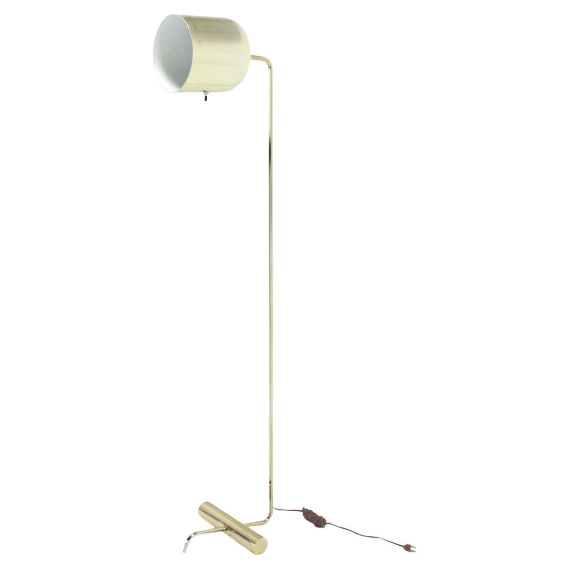 Mid Century Modern Bent Tube Base Adjustable Metal Cup Shape Shade Floor Lamp