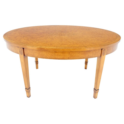 EstablishedLines Oval Light Burl Wood Banded Inlayed Federal Style Center Coffee Table MINT!