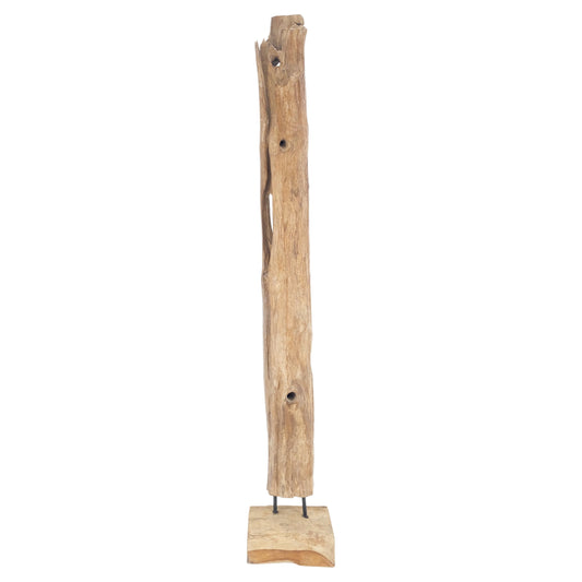 EstablishedLines 78" Tall & Narrow Natural Art Light Driftwood Specimen Sculpture on Wooden Base