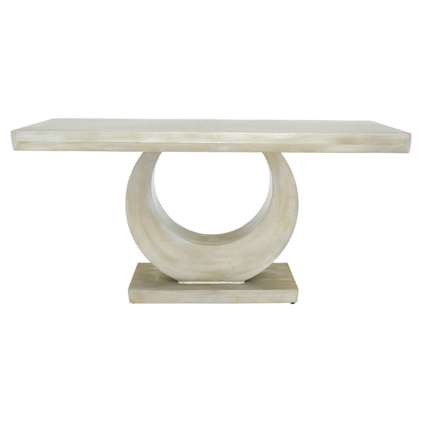 EstablishedLines Large 37"h Silvered Patinated Lacquered Welded Steel Heavy Console Table MINT
