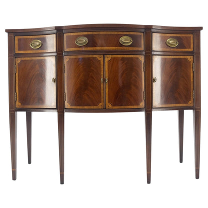 Banded Mahogany Federal Style Compact 50" Wide Sideboard Credenza Buffet MINT!