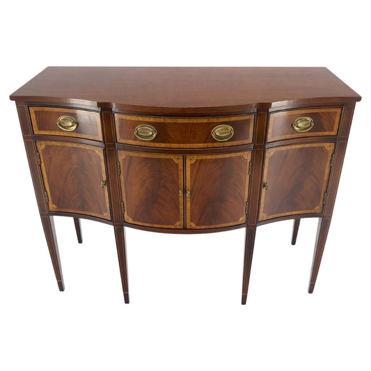 Banded Mahogany Federal Style Compact 50" Wide Sideboard Credenza Buffet MINT!