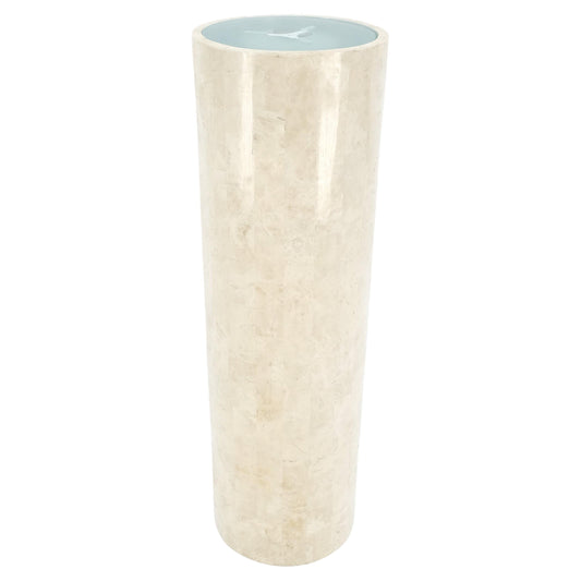 EstablishedLines Turning Top Lighted Electrified Tessellated Marble Round Pedestal Stand MINT!