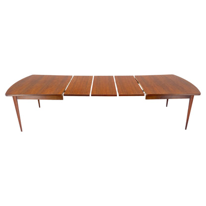 EstablishedLines Concave Side Rounded Ends Shape Large Oiled Walnut Dining Table 3 Leaves MINT!