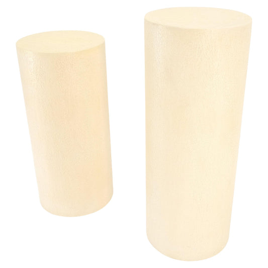 EstablishedLines Pair Round Textured 30" & 36" Tall 14" Dia Cylinder Shape Pedestals Stands MINT!
