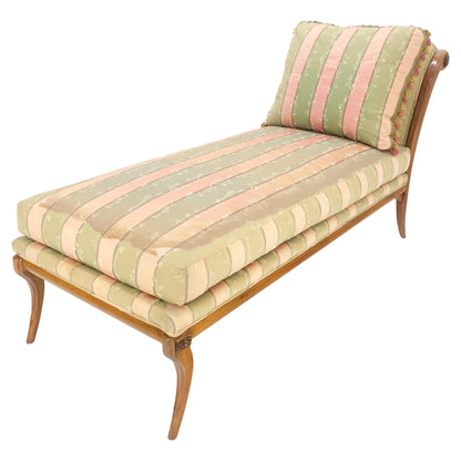 Klismos Light Carved Walnut Frame Chaise Lounge Chair Stunning MIINT Frame!
